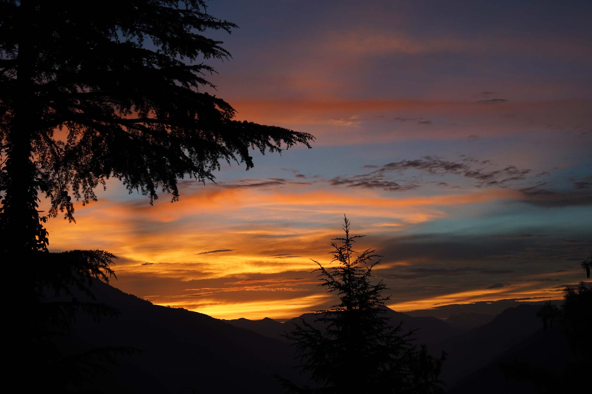 Sunset from the garden